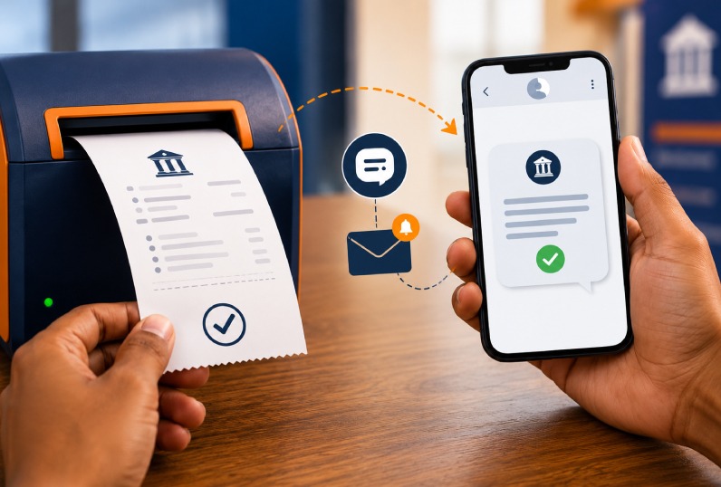 Transfer receipt with reference number