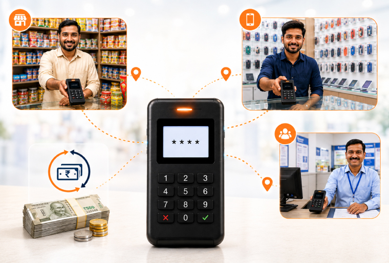 Retail outlet running a Micro ATM counter