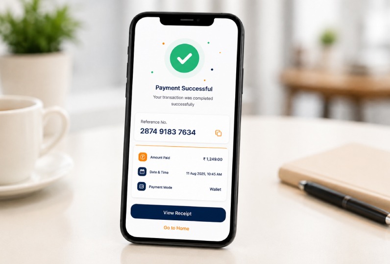 Bill payment confirmation receipt