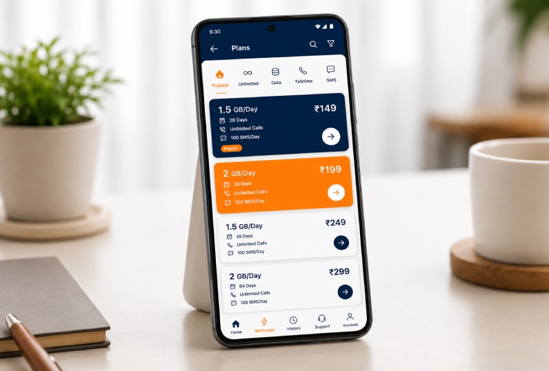 Mobile recharge plan browser