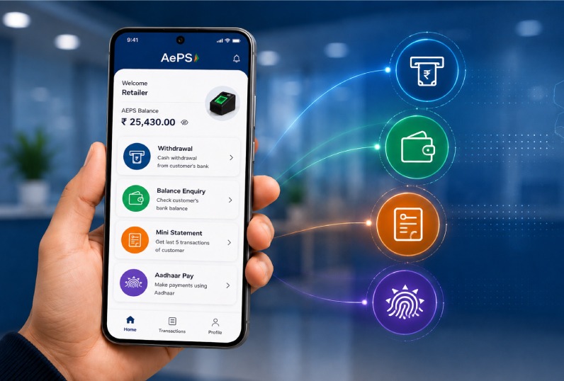 AePS transaction screen inside the Flycash portal