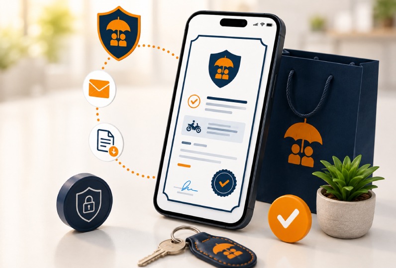 Digital policy document delivered to a customer