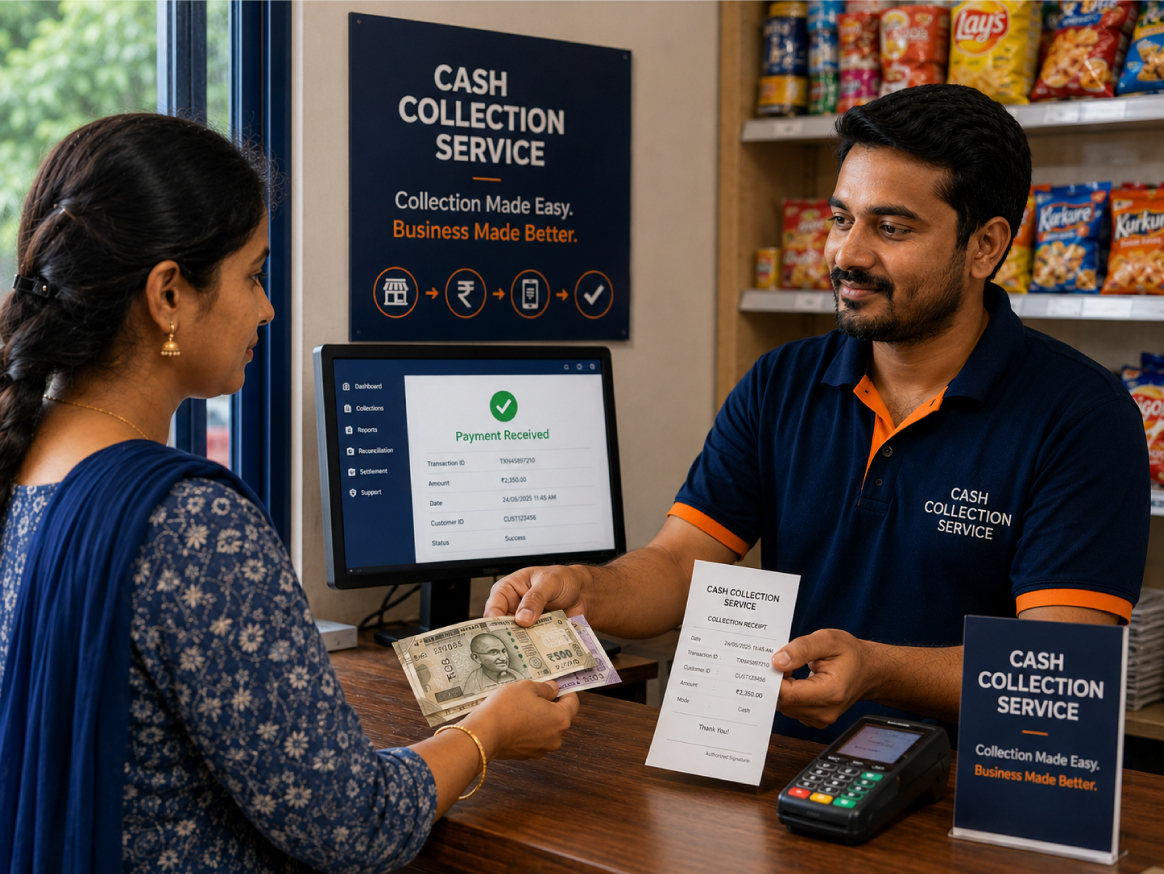 Cash collection against a loan instalment at a retail outlet